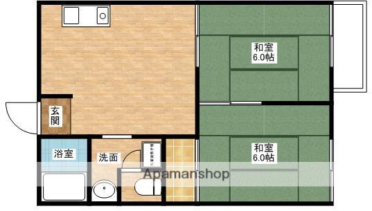 キャッスルハイムB棟(2LDK/2階)の間取り写真