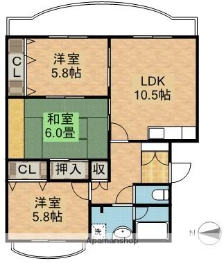 ハイツシャルマン(3LDK/4階)の間取り写真