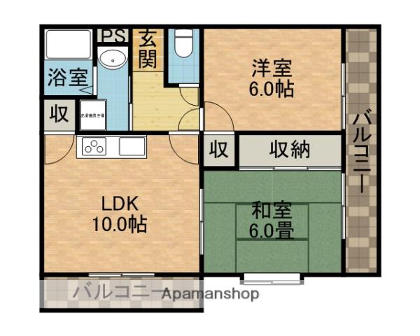 アズウェル(2LDK/3階)の間取り写真