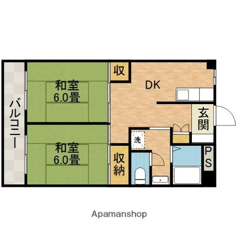 パークハイツミシマ(2DK/1階)の間取り写真