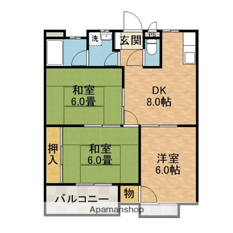 メゾン並木(3DK/3階)の間取り写真