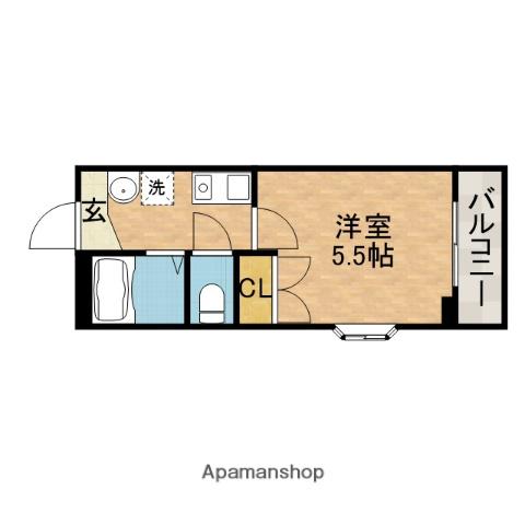 平和ハイツ(1K/3階)の間取り写真