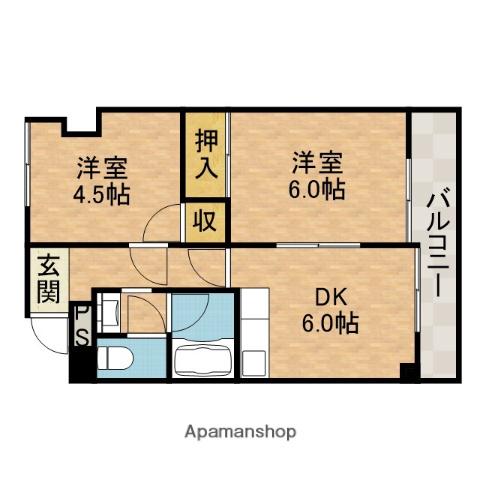 FAMINESUⅠ(2DK/1階)の間取り写真