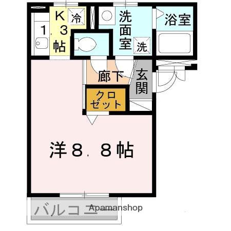 スタティオ正雀(1K/1階)の間取り写真