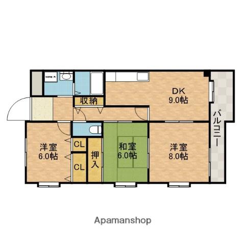 エスト茨木(3DK/2階)の間取り写真
