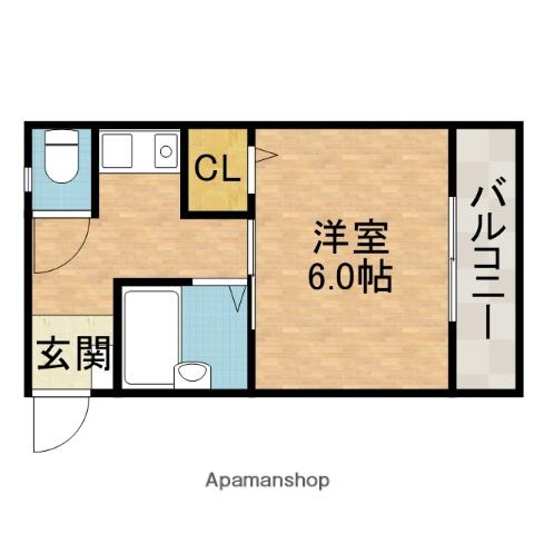 K・Sハイム(1K/3階)の間取り写真