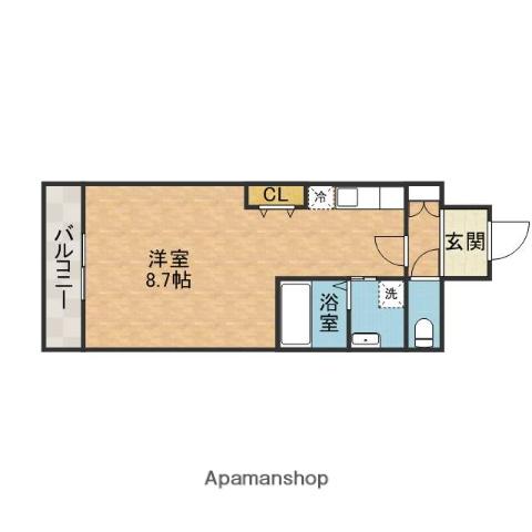 フェリーズ茨木(ワンルーム/4階)の間取り写真