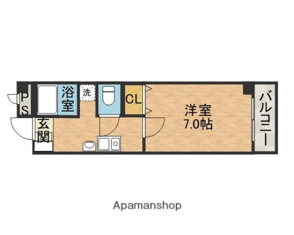 ヴィラージュ吉田(1K/2階)の間取り写真