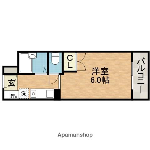 スチューデントパレス茨木(1K/2階)の間取り写真