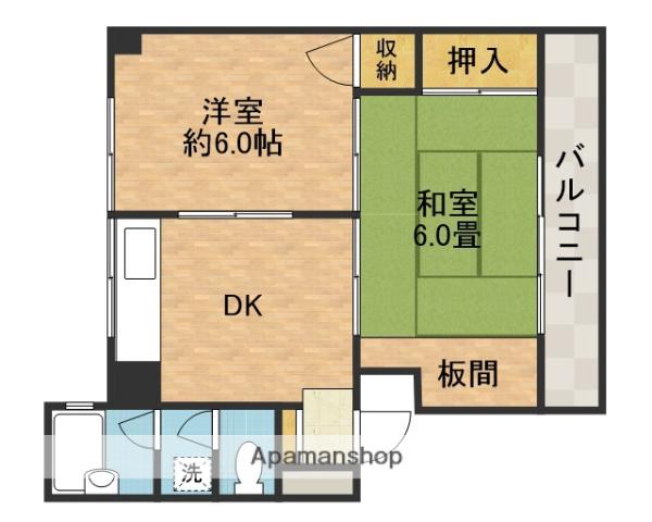 第1東雲マンション(2DK/2階)の間取り写真