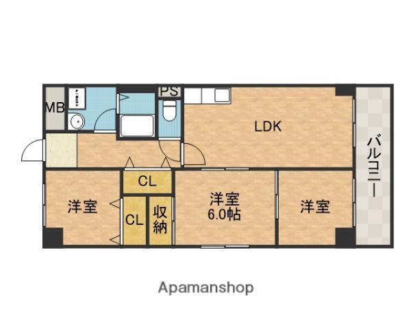 リヴァーウィンド(3LDK/5階)の間取り写真