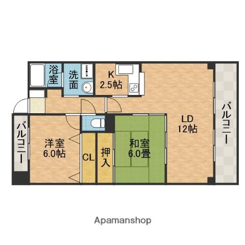 マカハウエスト(2LDK/3階)の間取り写真