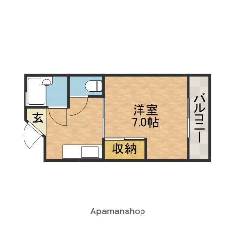 ミットミルデ小野原(1K/2階)の間取り写真