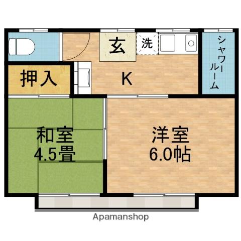 辻子マンション(2K/3階)の間取り写真