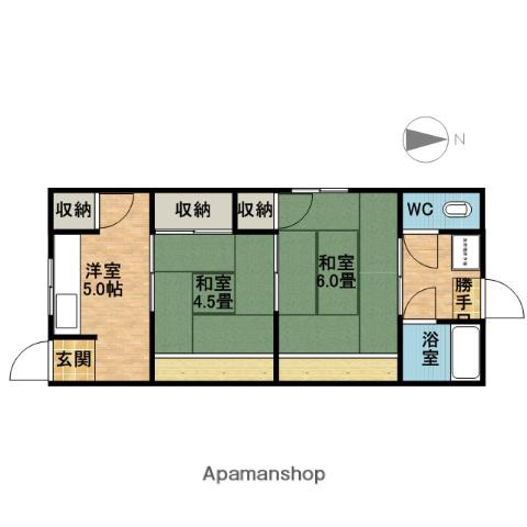 高橋文化(2K/2階)の間取り写真