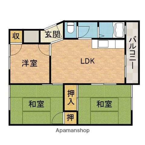 マンション沢良宜(3LDK/5階)の間取り写真