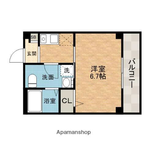 サンクラッソ茨木駅前(1K/2階)の間取り写真