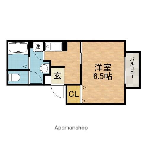 セジュール千里丘(1K/1階)の間取り写真