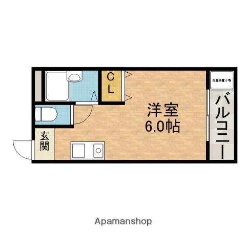 エスポワール茨木(ワンルーム/4階)の間取り写真