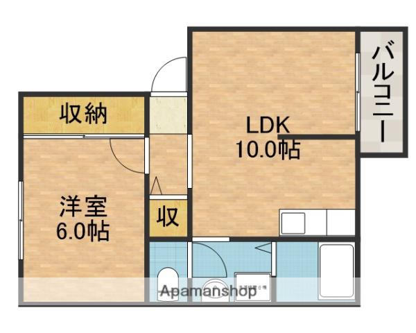 南春日丘ハイツ(1LDK/2階)の間取り写真