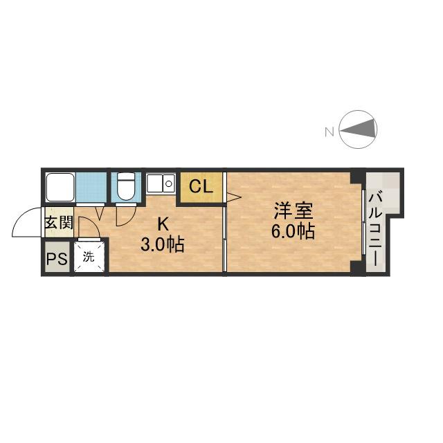 沢良宜レジデンス(1K/3階)の間取り写真