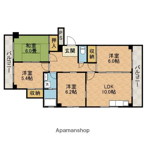 サンフレア千里丘(4LDK/3階)の間取り写真