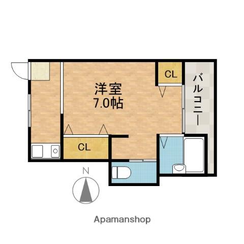 アンフィニィ・橋の内Ⅳ(ワンルーム/3階)の間取り写真