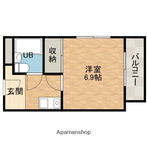 清和コーポ(1K/3階)の間取り写真