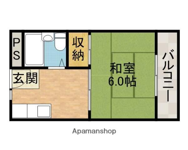 ラ・シャンブル(1K/3階)の間取り写真