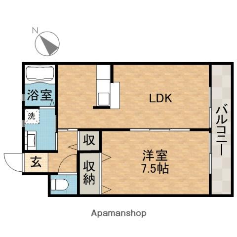 ランプロン(1LDK/1階)の間取り写真