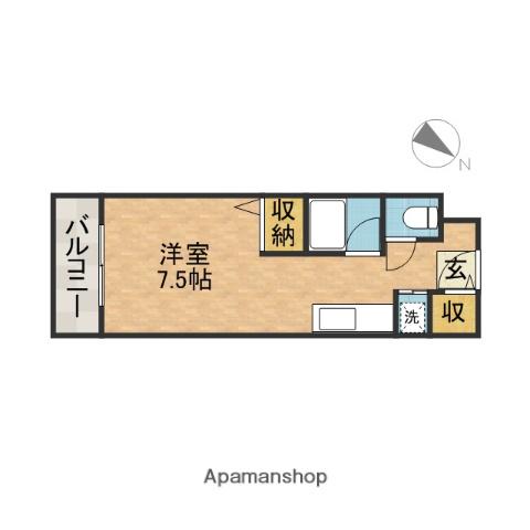 カースル安田(ワンルーム/3階)の間取り写真