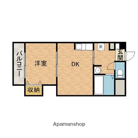 プライム青葉丘(1DK/3階)の間取り写真