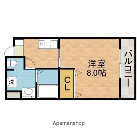 フローラルコミュニティパレスさわらぎ(1K/1階)の間取り写真