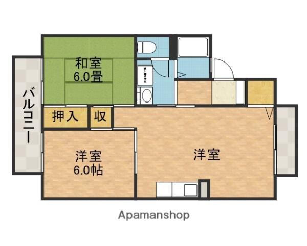 セジュール南茨木(2LDK/2階)の間取り写真