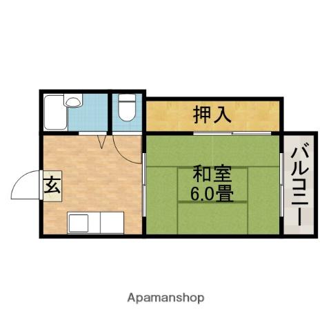 アーバンⅡ(1K/1階)の間取り写真