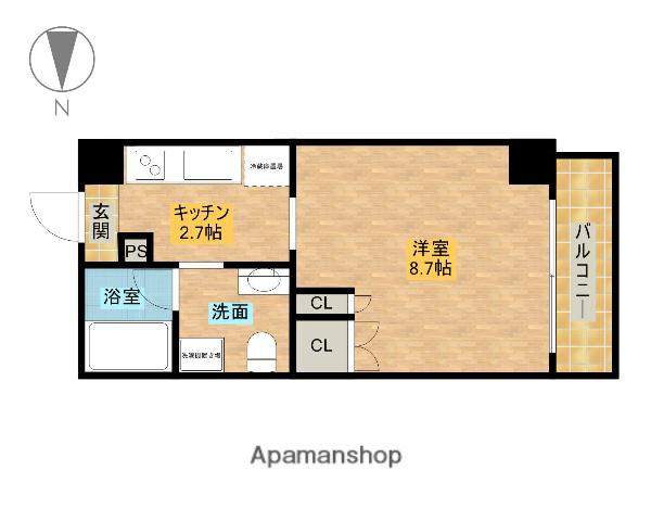 OAZO千里丘(1K/4階)の間取り写真