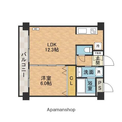 SUIRENTHERA イースト(1LDK/2階)の間取り写真