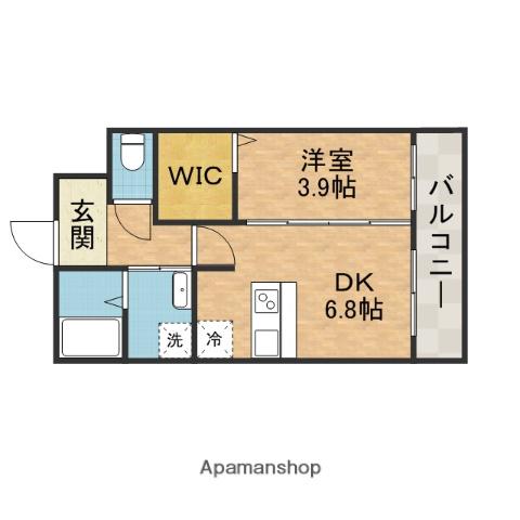 アヴェニール千里丘東(1DK/2階)の間取り写真