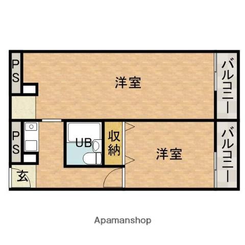 ネオコーポ都 東棟(2K/2階)の間取り写真