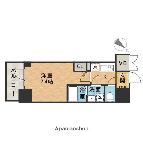 S-RESIDENCE千里丘(1K/12階)の間取り写真