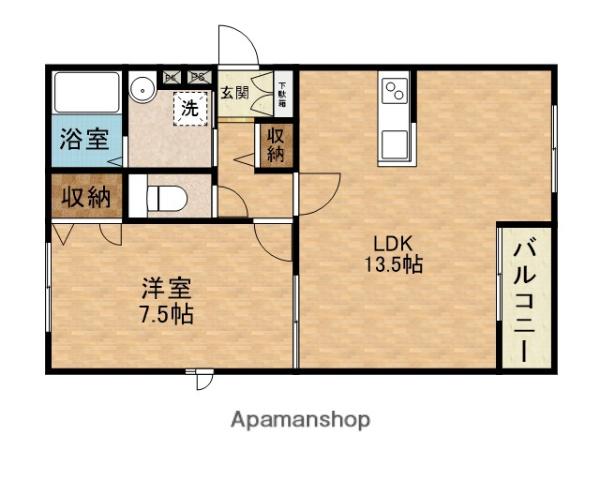 メゾン・ルヴェール(1LDK/2階)の間取り写真