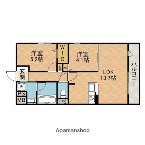 アクア プリータ(2LDK/1階)の間取り写真