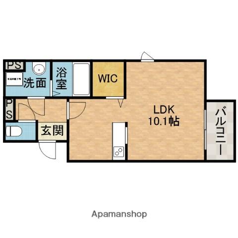 シューンハイム(ワンルーム/1階)の間取り写真