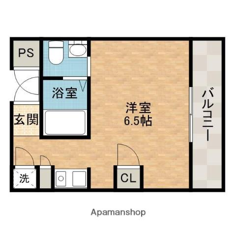 佐々木ビル(ワンルーム/4階)の間取り写真