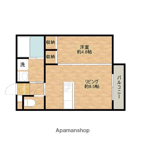 GREENHILL SPRING(1LDK/1階)の間取り写真