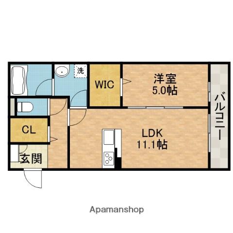 プランドール新町(1LDK/2階)の間取り写真