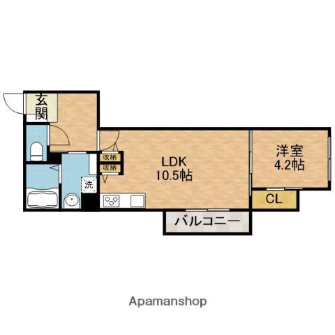 HYDRANGEA CUBE(1LDK/3階)の間取り写真