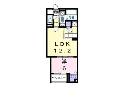 ツイテールⅡ(1LDK/3階)の間取り写真