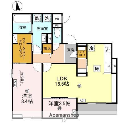 クラシスト千里丘上(2LDK/1階)の間取り写真