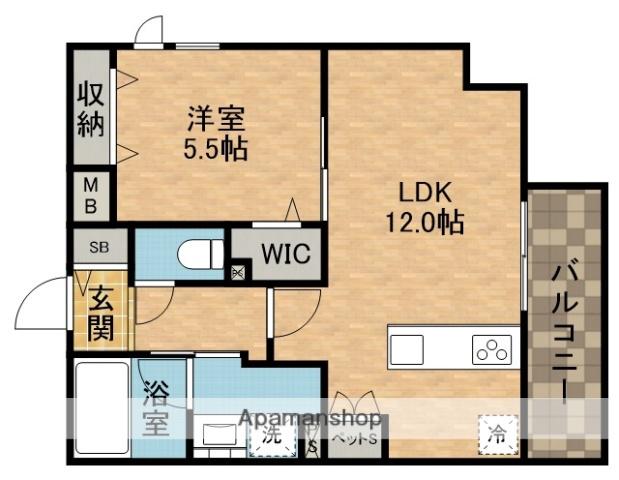 吹田市昭和町ヘーベルメゾン(1LDK/3階)の間取り写真